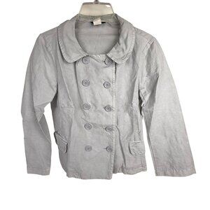 J.Crew Double-Button Front Jacket Cotton-Blend Mandarin Collar Size 4